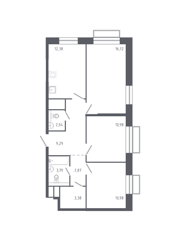 3 ккв 71,8 м²