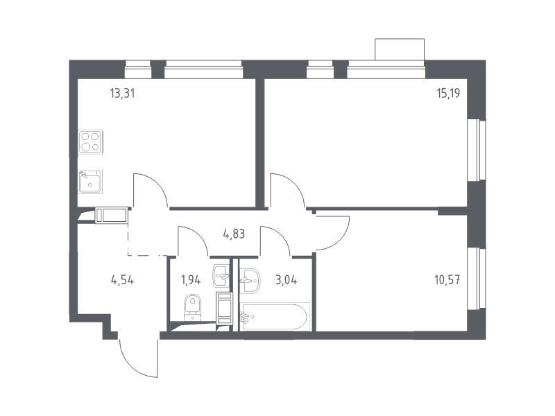2 ккв 53,4 м²