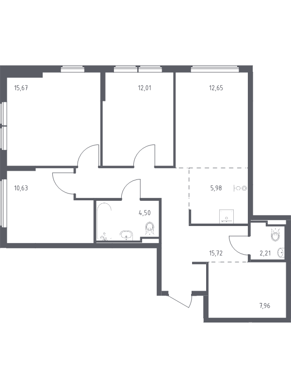 4 ккв (Евро) 87,3 м²