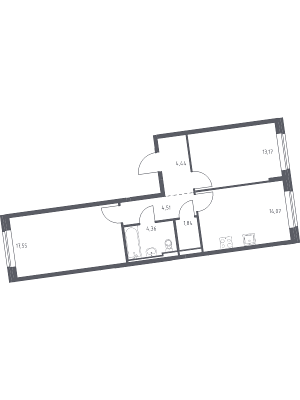 2 ккв 59,9 м²