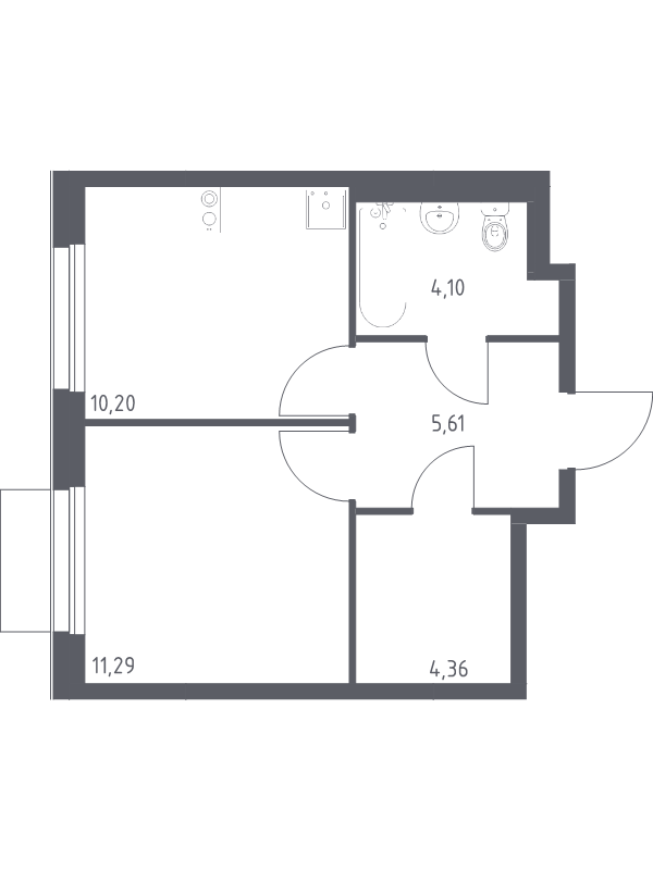 1 ккв 35,6 м²