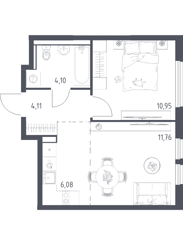 2 ккв (Евро) 37 м²