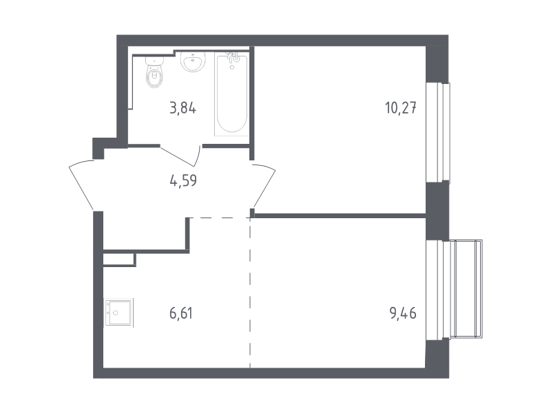 2 ккв (Евро) 34,8 м²