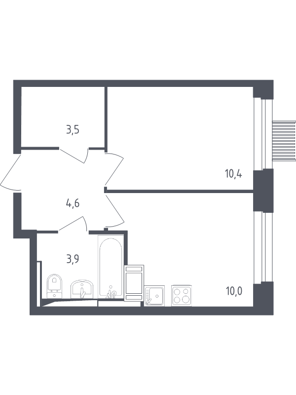 1 ккв 31,9 м²