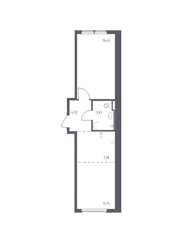 2 ккв (Евро) 44,4 м²