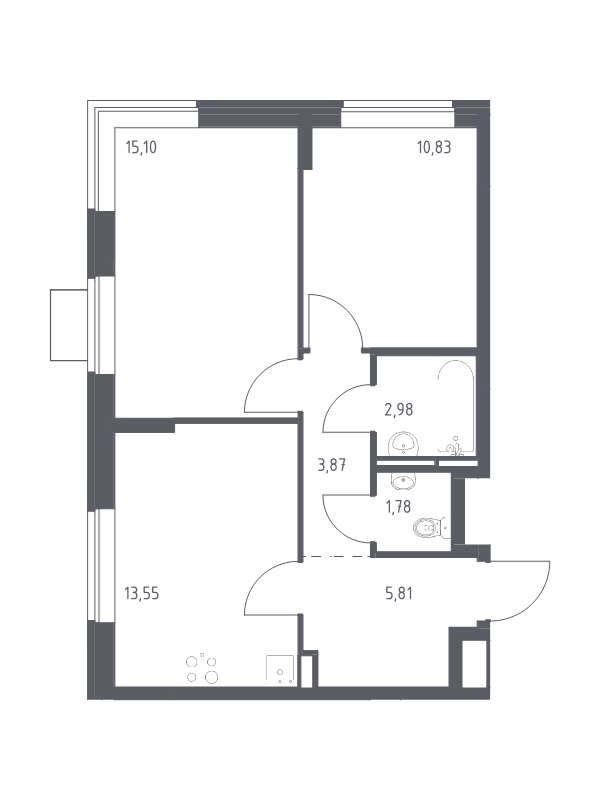 2 ккв 53,9 м²