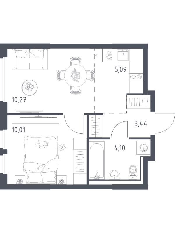 2 ккв (Евро) 32,9 м²
