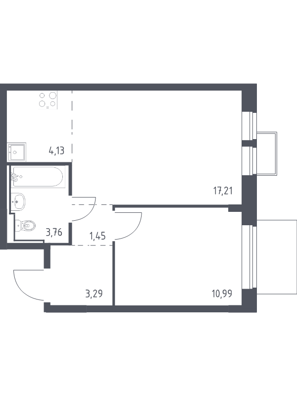 2 ккв (Евро) 40,8 м²
