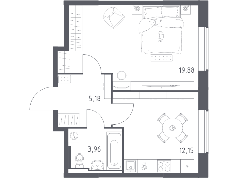 1 ккв 41,2 м²