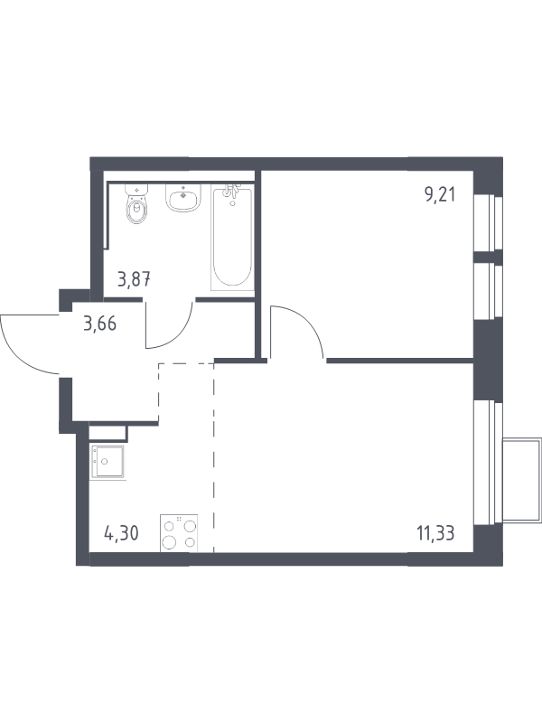 2 ккв (Евро) 32,4 м²