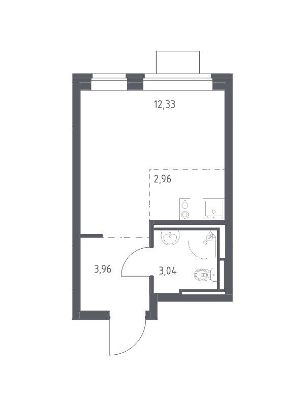 Студия 22,3 м²