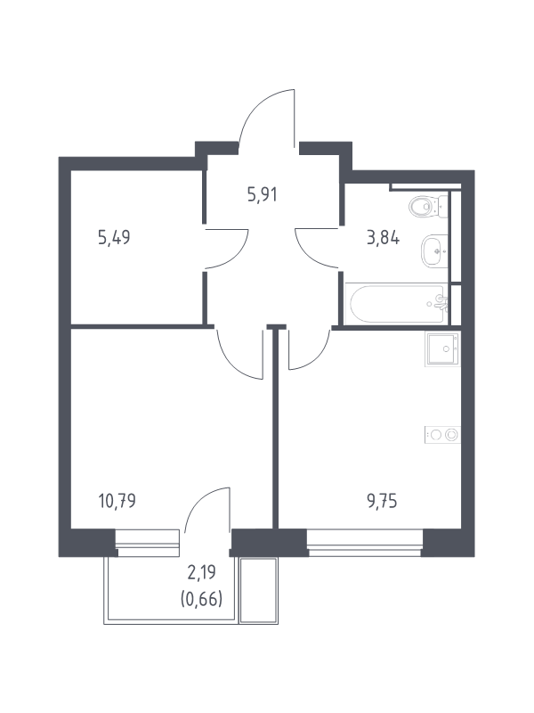 1 ккв 36,4 м²