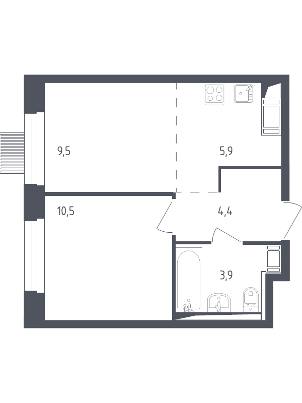 2 ккв (Евро) 33,7 м²