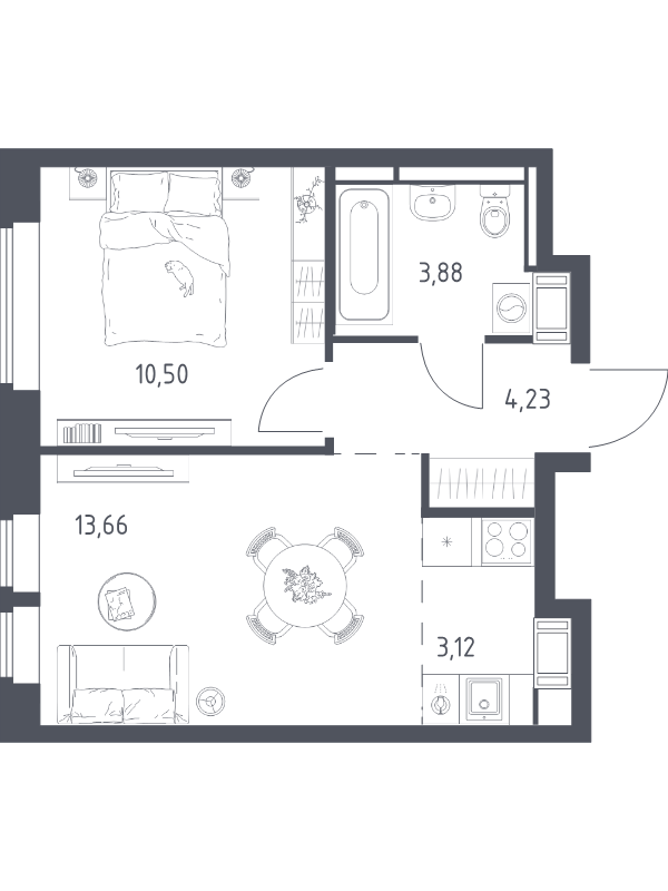 2 ккв (Евро) 35,4 м²