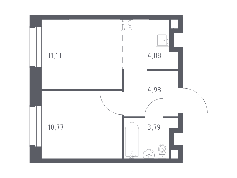 2 ккв (Евро) 35,5 м²