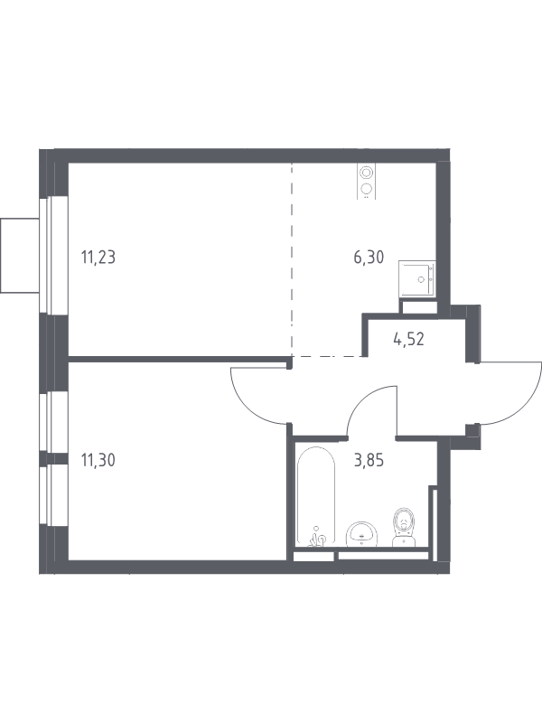 2 ккв (Евро) 37,2 м²