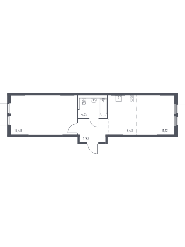 2 ккв (Евро) 48,2 м²
