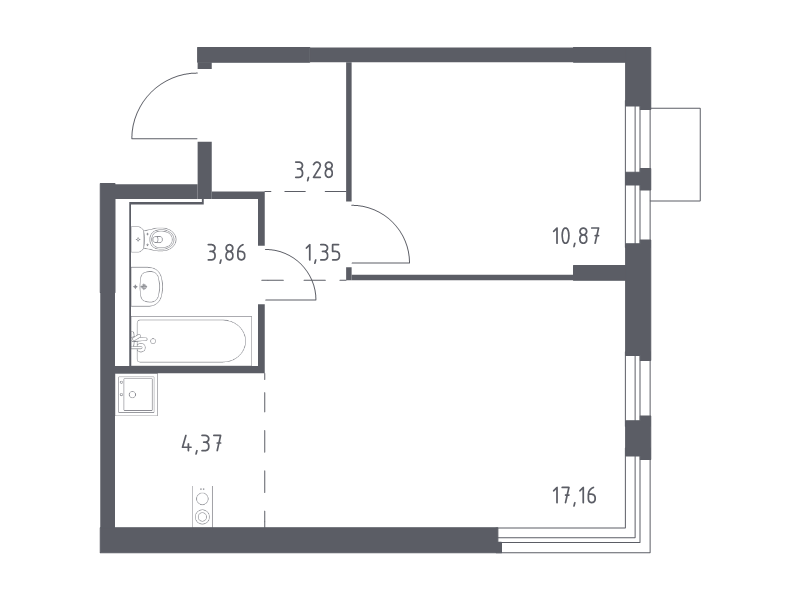 2 ккв (Евро) 40,9 м²