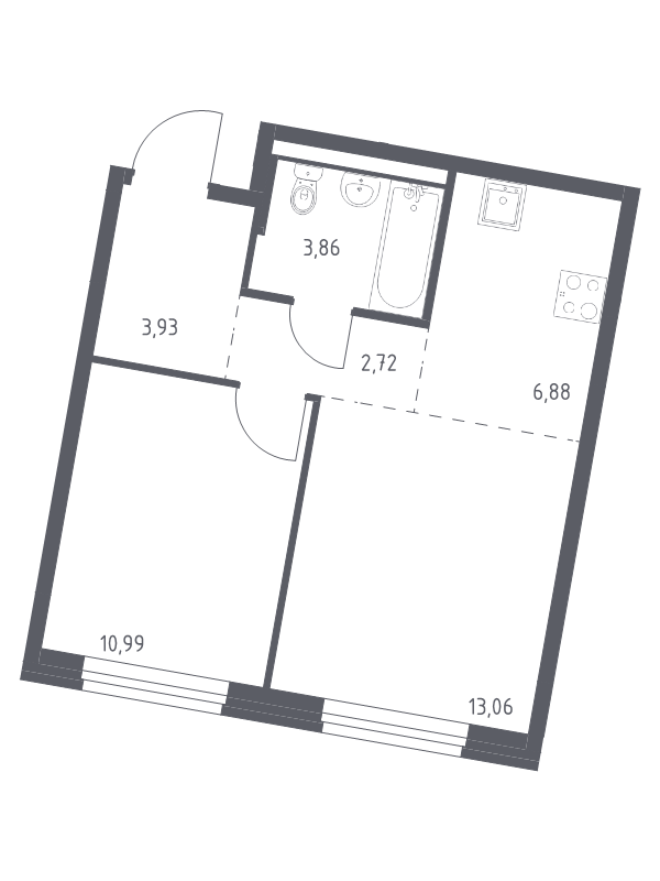 2 ккв (Евро) 41,4 м²