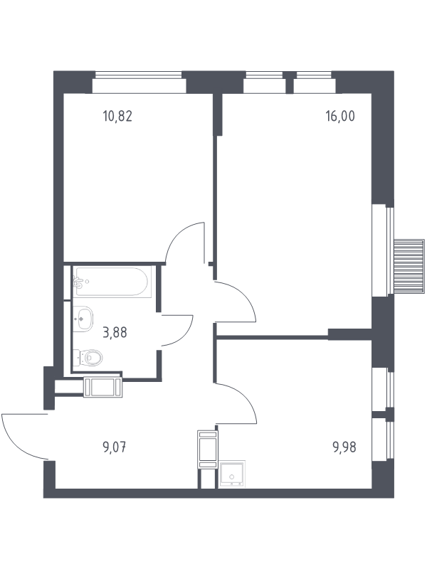 2 ккв 49,8 м²