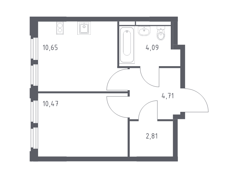 1 ккв 32,7 м²