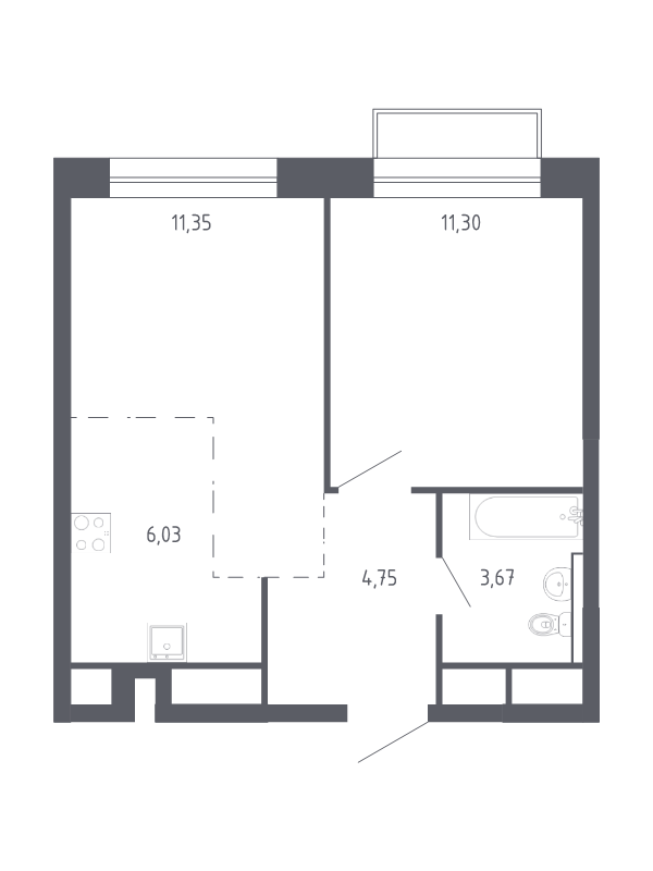 2 ккв (Евро) 36,8 м²