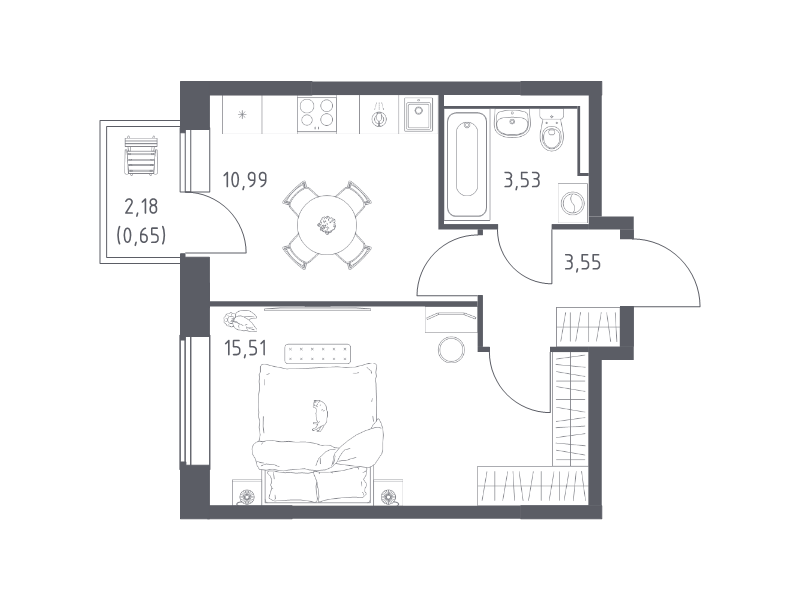 1 ккв 34,2 м²