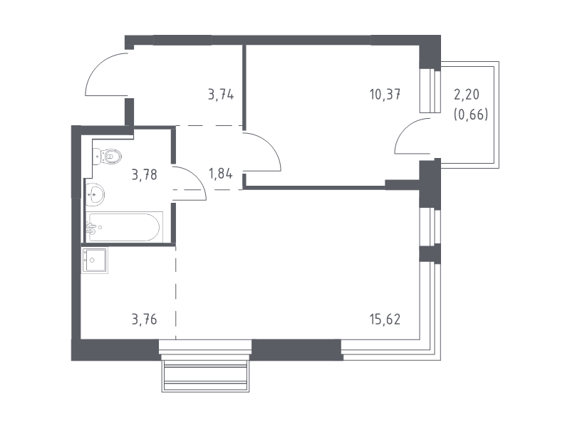 2 ккв (Евро) 39,8 м²