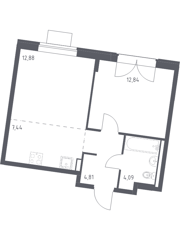 2 ккв (Евро) 42,1 м²