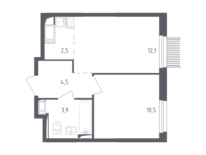 1 ккв 33,1 м²
