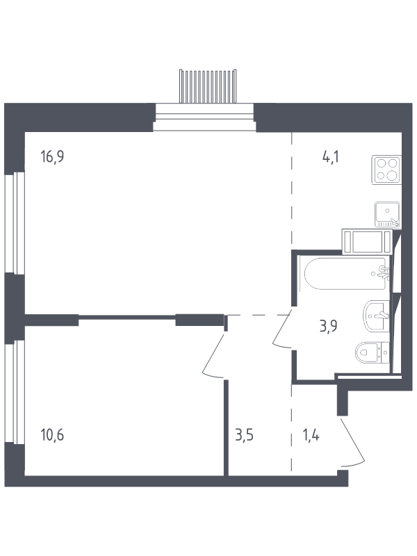 2 ккв (Евро) 39,6 м²