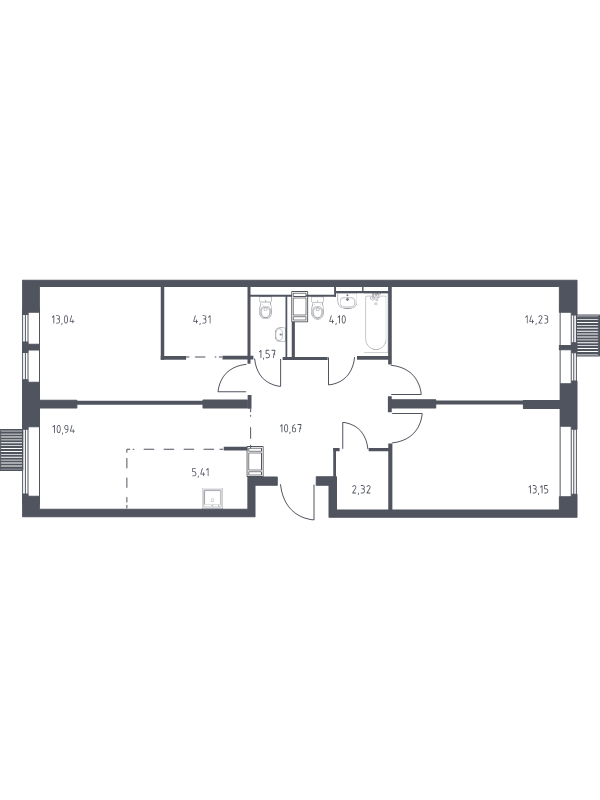 4 ккв (Евро) 79,7 м²