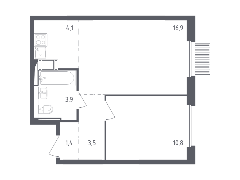 2 ккв (Евро) 40,1 м²