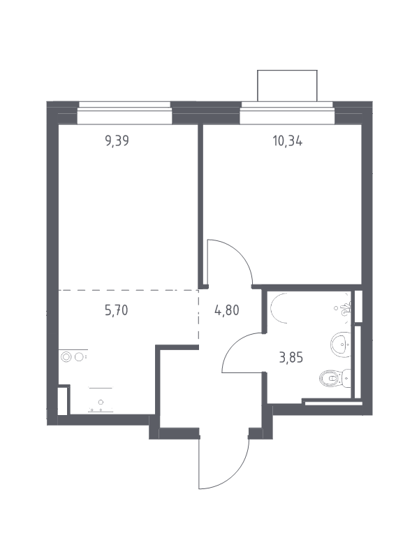 2 ккв (Евро) 34,1 м²