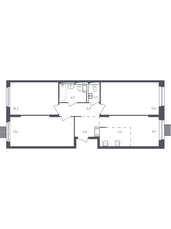 4 ккв (Евро) 79,2 м²
