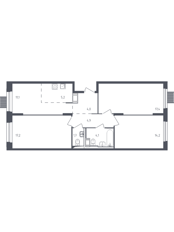 4 ккв (Евро) 79,1 м²