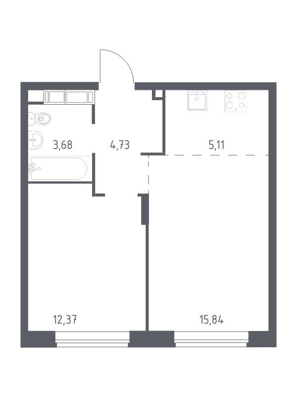 2 ккв (Евро) 41,7 м²
