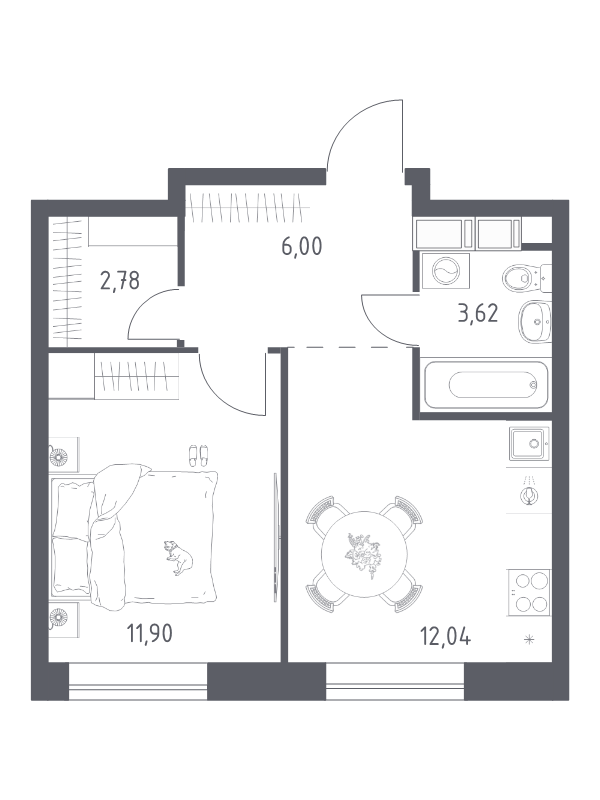 1 ккв 36,3 м²