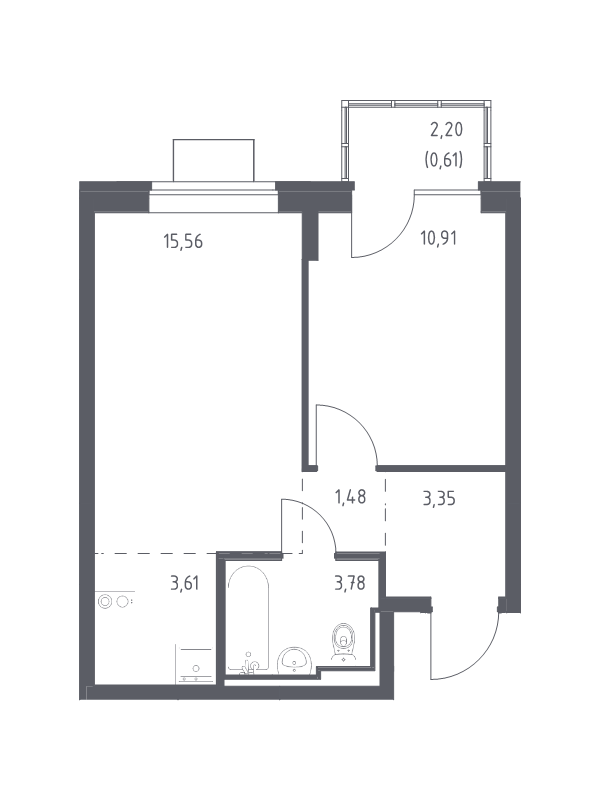 2 ккв (Евро) 39,3 м²