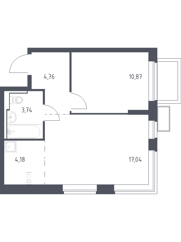 2 ккв (Евро) 40,6 м²