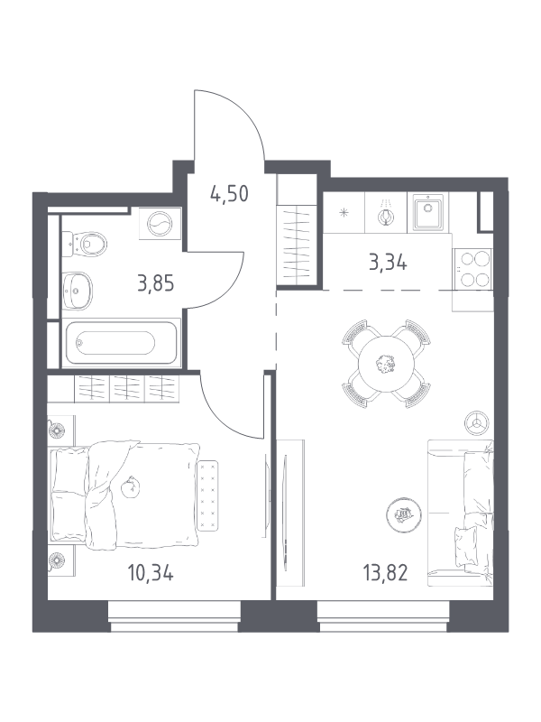 2 ккв (Евро) 35,9 м²