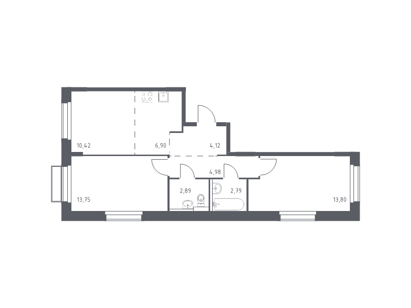 3 ккв (Евро) 59,7 м²