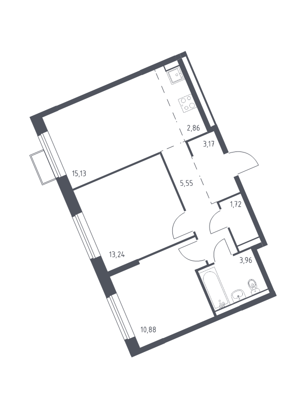 3 ккв (Евро) 56,5 м²