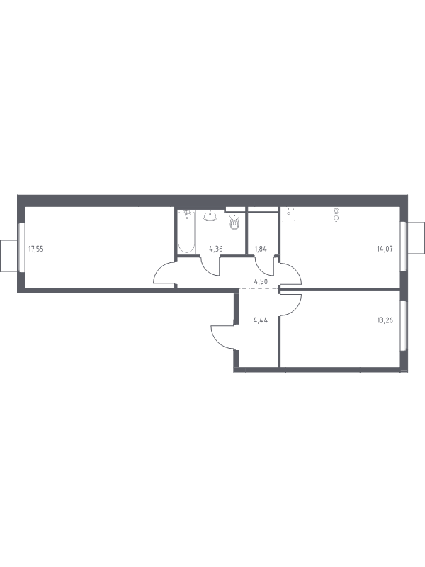 2 ккв 60 м²