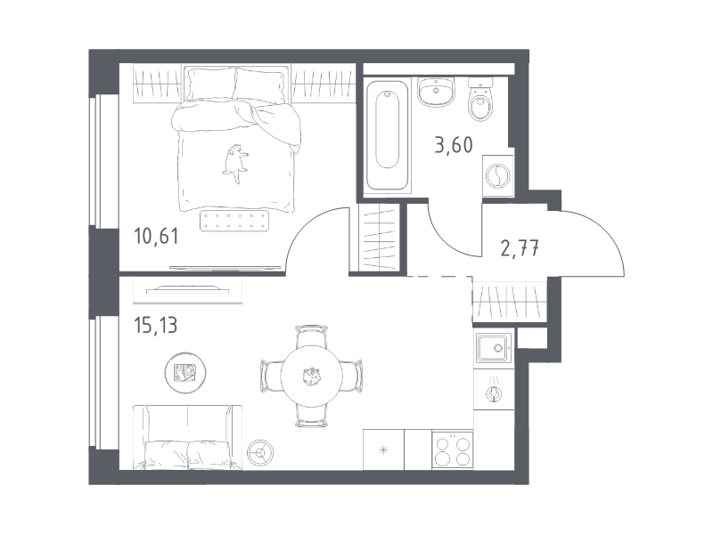 2 ккв (Евро) 32,1 м²