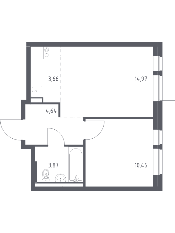 2 ккв (Евро) 37,6 м²