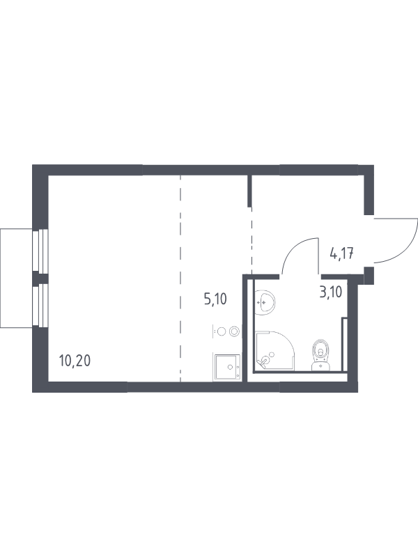 Студия 22,6 м²