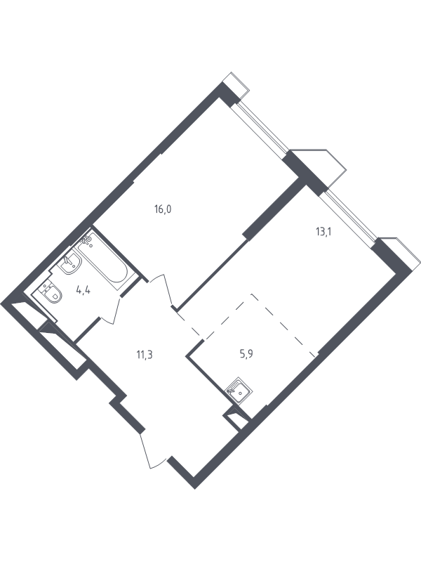 2 ккв (Евро) 51,5 м²
