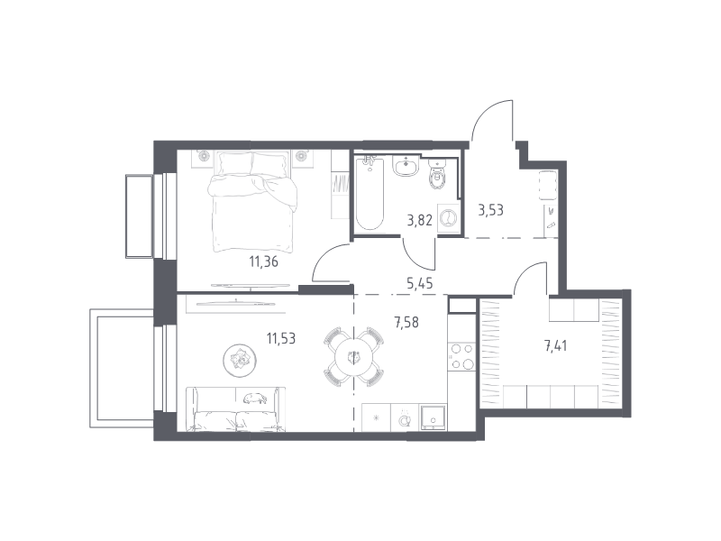 2 ккв (Евро) 50,7 м²