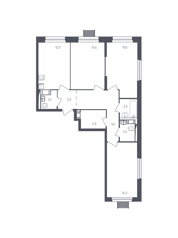 3 ккв 77 м²